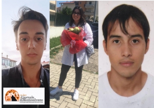 I 3 maturandi con lode. Alexandru Bogdan Nicolescu, Giada Maria Stasio Donatelli e di Guillermo Jariamillo Saa.