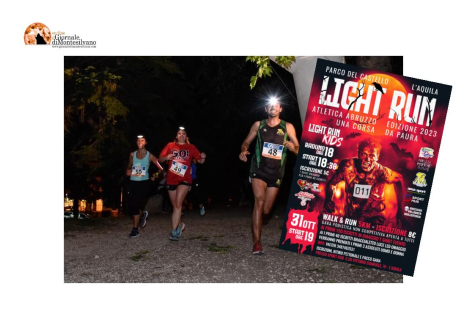 L'Aquila. Corsa di Halloween a percorso di gara con zucche, fantasmi e allestimenti a tema.