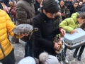 le persone in corteo per benedire i propri animali
