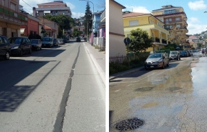 Via Adige dopo i lavori.