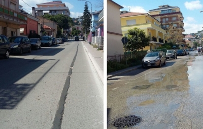 Via Adige dopo i lavori.