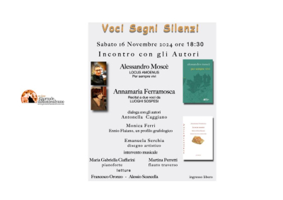 Ritorna l’evento culturale Voci Segni Silenzi, giunto alla seconda edizione.