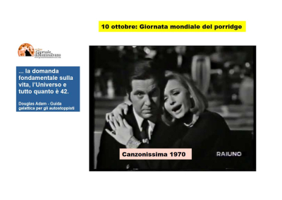 10 ottobre: il Trattato sullo spazio extra-atmosferico, parte Canzonissima 70