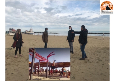 Montesilvano. Sopralluogo per attrezzature fitness sulla spiaggia libera