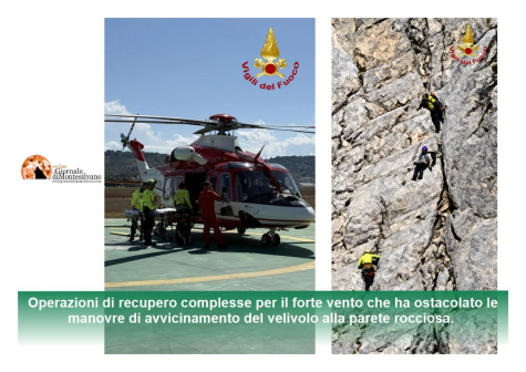 Gran Sasso/Corno Grande, recupero escursionisti in difficoltà per il ghiaccio