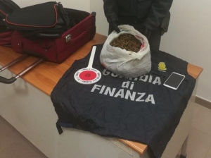 Pescara, sequestro di 15mila euro di marijuana al terminal bus
