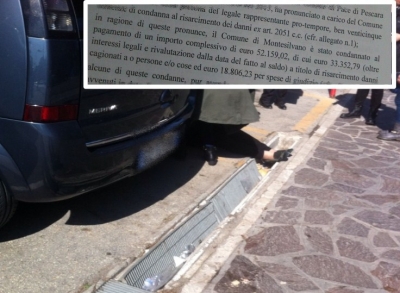 Un incidente per una grata di scarico sganciata