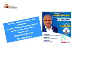 Elezioni Teramo/mistero del volantino. Centro Politico: no propaganda nelle scuole. Provvisero smentisce: Nessun incontro.