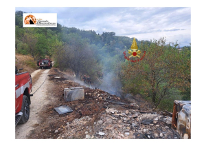 luogo dell'incendio a Collevento