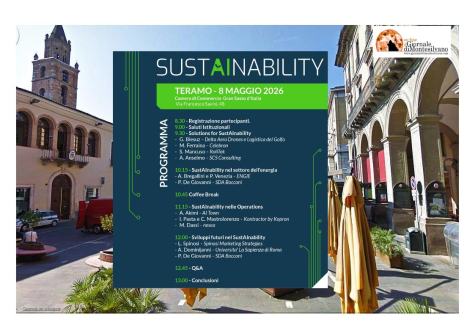 Teramo/“SustAInability”. La sostenibilità come strumento strategico per la crescita delle imprese