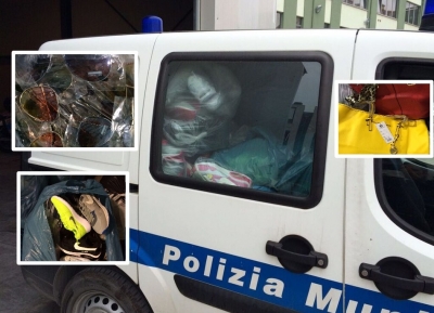 La merce sequestrata dalla PM