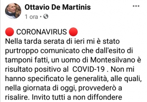 Il messaggio del sindaco