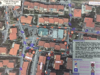 Pescara, cambio viabilità nel quartiere villaggio Alcyone