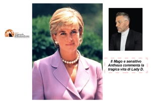Mago Antheus e accanto la foto di Diana Spencer