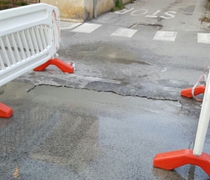 Toppa sulla strada di via Chieti