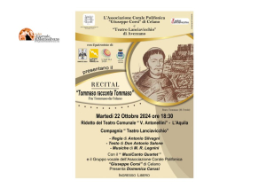 "Tommaso racconta Tommaso"  Recital sulla figura del primo biografo di San Francesco di Assisi 