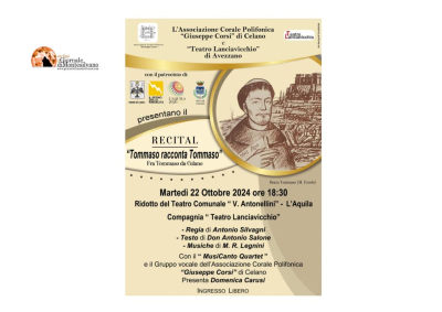 "Tommaso racconta Tommaso"  Recital sulla figura del primo biografo di San Francesco di Assisi 