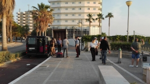 questa mattina sul tratto di spiaggia occupato 