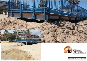 nella foto più piccola come è il pontile solitamente. E come è ora.