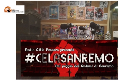 Festival di Sanremo. A radio città Pescara tutti insieme a ridere e commentare.