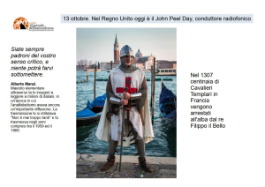 13 ottobre: la santa eremita di Subiaco. L'Arresto dei Templari.