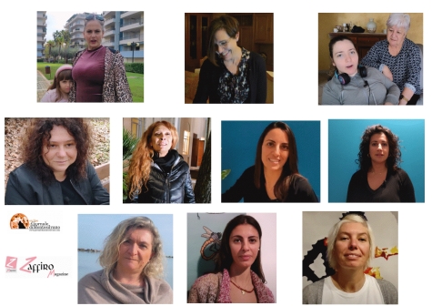 Carmen Passariello e sua figlia Eva di origine venezuelana e residente a Montesilvano, Simona Novacco poetessa pescarese, Anna Antolini insegnante di madrelingua francese, di Pratola Peligna, architetto Sara Tarricone, di Corato ma residente a Montesilvano, le sorelle Eleonora Guia e Benedetta Marinelli del centro APS artistico a Pescara Ci vorrebbe un villaggio, Gabriella di Tullio e mamma Diana di Cappelle sul tavo, residenti a Montesilvano, Rosetta Clissa poetessa, e Angela Curatolo.