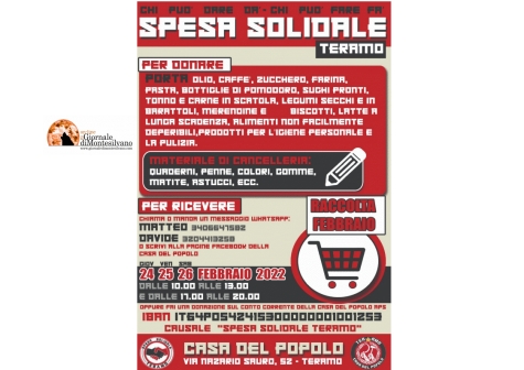 Teramo, anche a febbraio prosegue la spesa solidale. Ecco come contribuire.