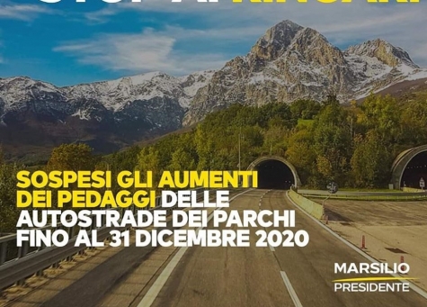 Banner postato sul social della Regione Abruzzo