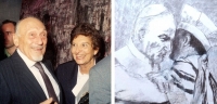 Toaff e Fisher e accanto in carboncino l'opera
